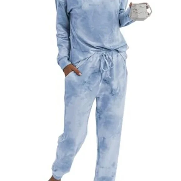 Women's Long Sleeve Jogger Pajama Set - Soft Loungewear Matching Outfit